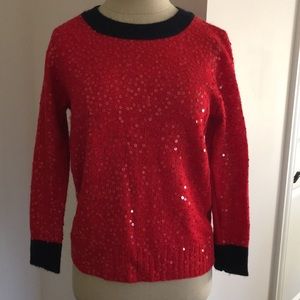 J Crew red sequin sweater small